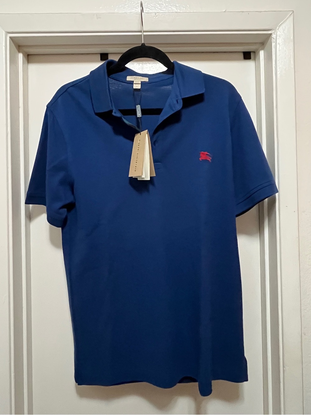 Burberry Brit Navy Polo with Red Logo